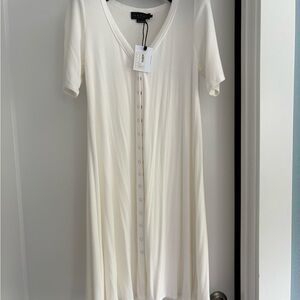 Hatch Ivory Ribbed Mini Dress